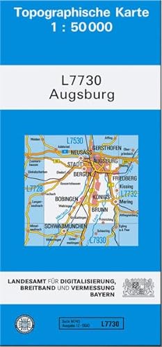 TK50 L7730 Augsburg: Topographische Karte 1:50000 (TK50 Topographische Karte 1:50000 Bayern) von Landesamt für Digitalisierung, Breitband und Vermessung, Bayern